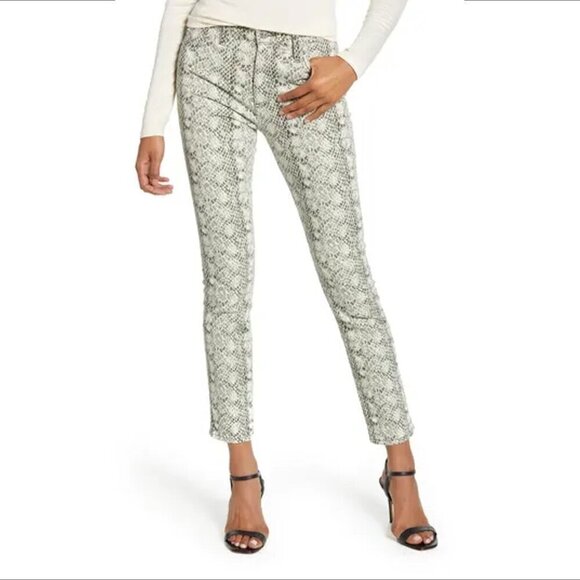 AG Adriano Goldschmied Mari jeans denim snake print hi rise straight leg new 24 - Picture 1 of 6